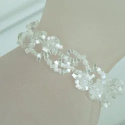 Bracelet M Silver 925 - Arabesque Moonstone-Satin white - Bracelet M Silver 925 - Argent 925